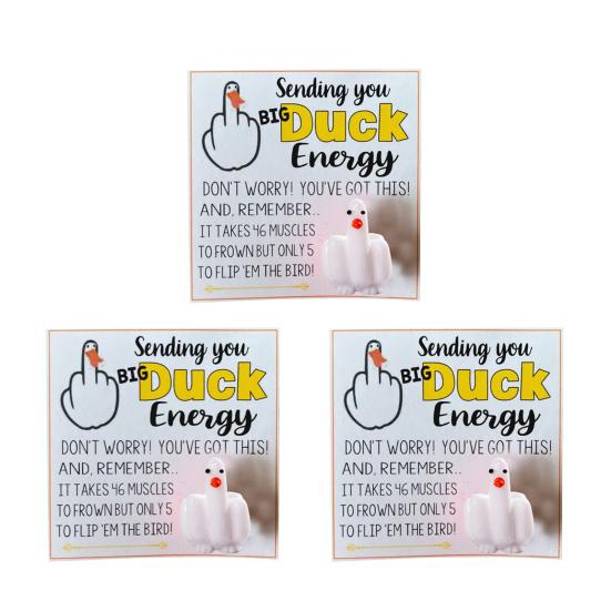 Middle Finger Duck Funny Duck Lucky Charm Gift with Encouraging Card Sending You Big Duck Energy Ornament Inspirational Gift for Friends Family