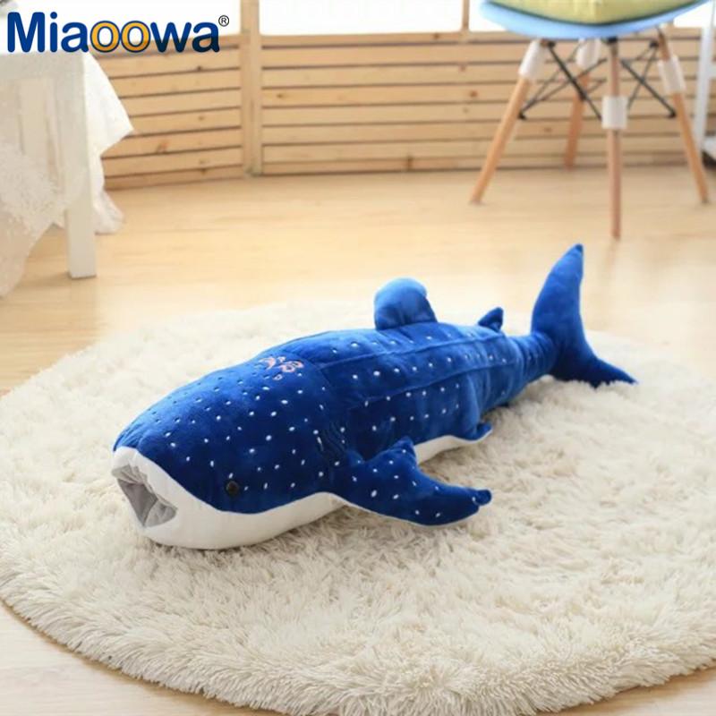 1Pc 50 100Cm New Cute Blue Shark Plush Toys Big Fish Cloth Doll Stuffed Whale Animals Doll Lovely Children Baby Birthday Gift
