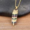 Nidin 6 Styles Irregular Patterns Elegant Feather Pendant Gold Plated Chain Necklaces For Women Accessories Bohemia Jewelry Gift
