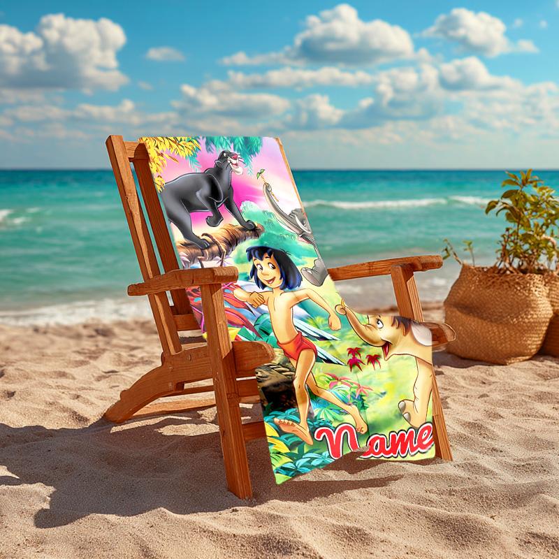 Personalized Customized Proof Beach Towel with The Jungle Book Pattern - Soft, Absorbent,quick-drying,perfect Swimming,camping&bathing