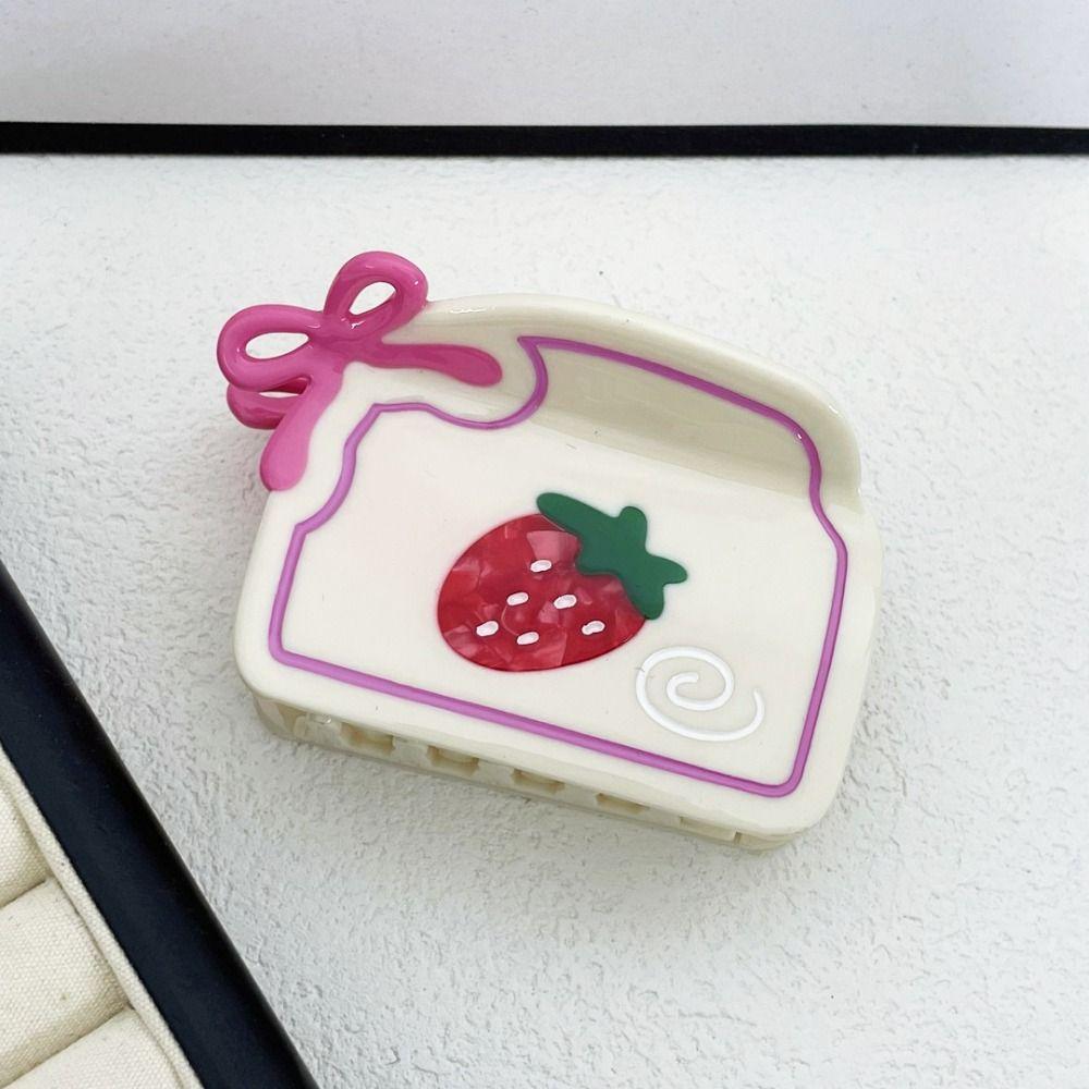 Sweet Cartoon Hair Claw Cute Acetic Acid Shark Clip Kawaii Strawberry Grab Clamps  Travel