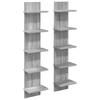 Wall Shelf 2 Pcs Sonoma Grey 22 X 15 X 100 Cm Wood Material