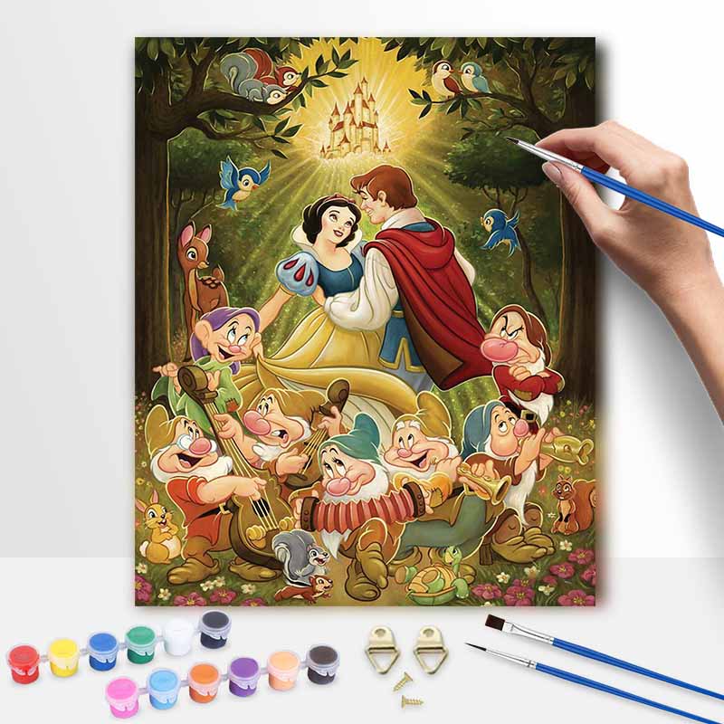 Disney Digital Oil Painting Art Kit Snow White and the Seven Dwarfs Handmade DIY Home Decoration Gift