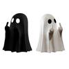 Halloween Ornaments Cute Middle Finger Ghost Statue Funny Decorations PVC Material Office Home Desktop Creative Decoration