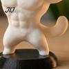 Unique Birthday Present 3D Printed Muscle Cat Figurine, Funny Strong Animal Desk Ornament for Creative Home Decor Office, Sculpture with Base,