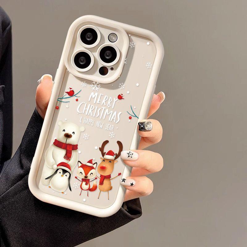 Christmas animal for iPhone17 ProMax phone case 16 Apple 17 matte 14/15 Premium 13