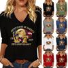 Women's Casual V Neck Long Sleeve Shirt United States of America 1776 To 2026 250th Anniversary Graphic Print Top Fashion