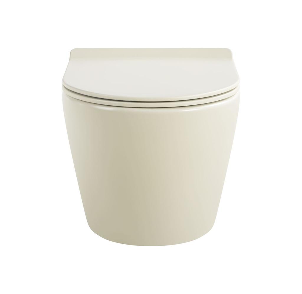 Interno 49 CM Tornado Wall-Hung Toilet Bowl With Seat W/O Beige Matt