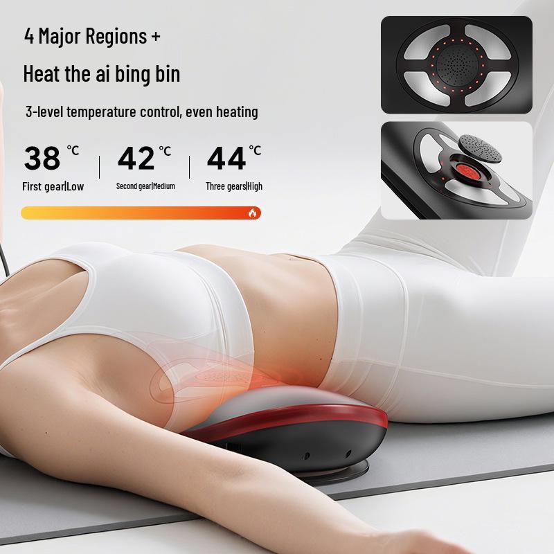 Lumbar Support Heated Waist Massager Pillow with Multi-Function Massage and Charging Capability