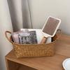 Retro Woven Multifunctional Storage Basket for Household, Living Room, Desktop, and Cosmetics
