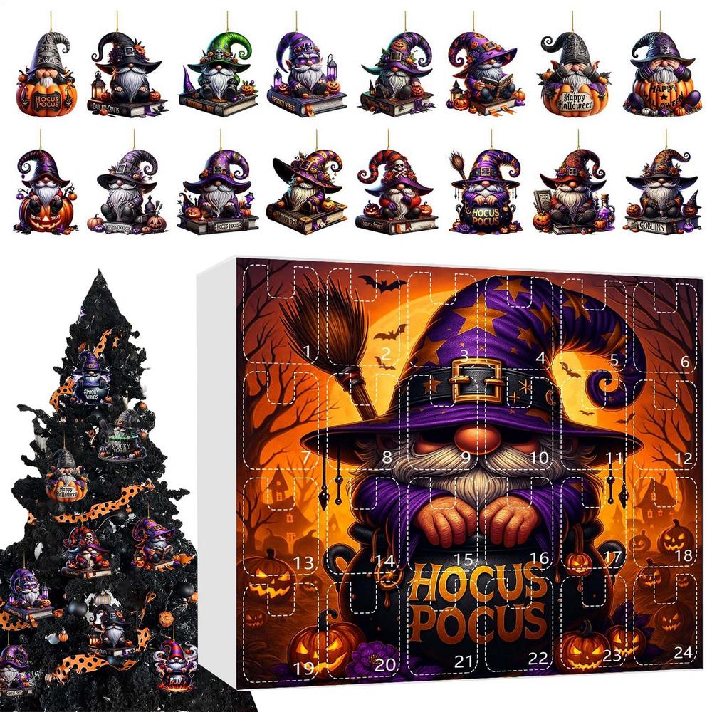 Halloween Countdown Advent 2D Acrylic Countdown Calendar Toy Figures Holiday Planner Decor 24 Days For Girl Boy Toddler Kids