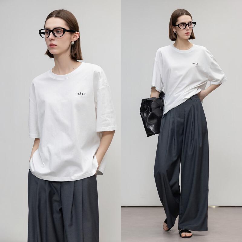 Demana Women's Loose Fit Letter Print Cotton T-Shirt