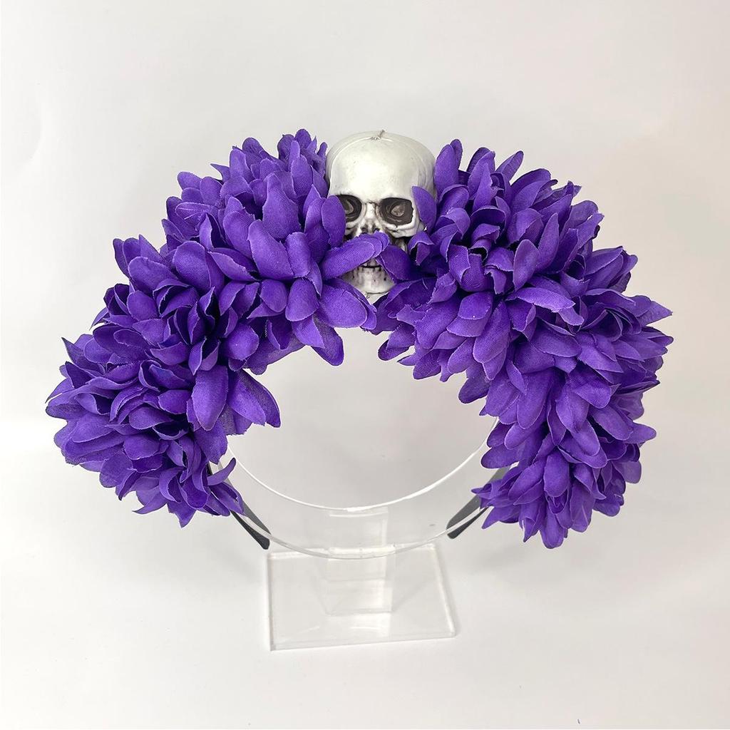 Halloween Flower Headband with Spider for Cosplay or Makeup Party