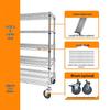 Jundingying Thickened 304 Stainless Steel 5-Tier Mobile Shelving Unit