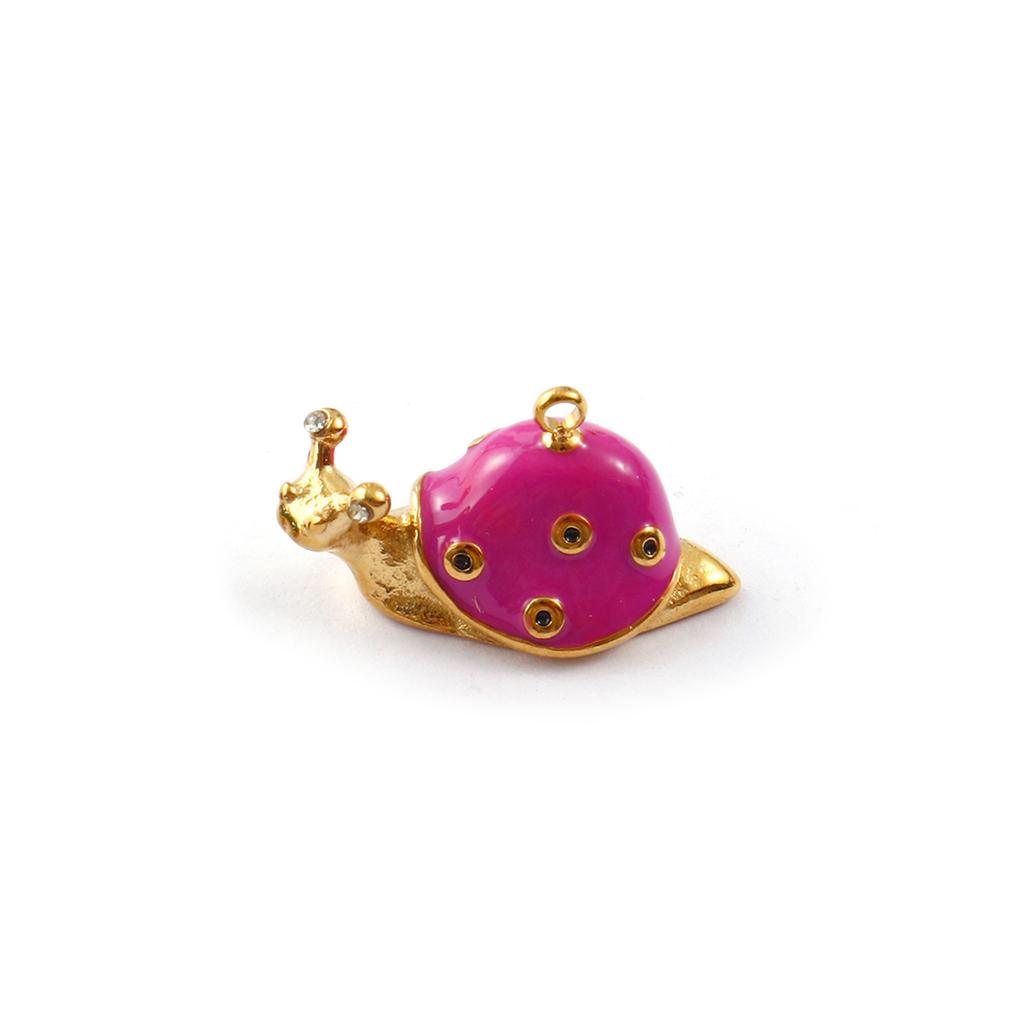 1Piece 304 Stainless Steel Charms 18K Gold Plated Enamel Strawberry Acorn Snail Mushroom Pendant For DIY Necklace Jewelry Making