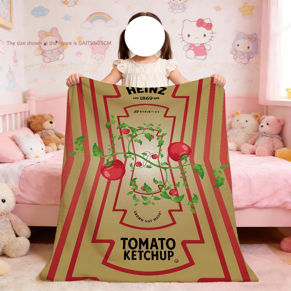 Tomato Red Blanket For Soft Throw Blanket H-Heinz-ES for Picnic Bed Sofa Funny Home Bedroom Cozy Warm Comfortable