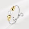 Anxiety Relief Rotating Beaded Geometric Woolen Ring - Adjustable for Women