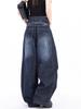 Unisex American Wide-Leg Baggy Scythe Jeans, Washed Silhouette, Spring/Autumn 2025 Style.