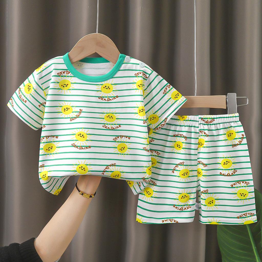 Letní kreslený potisk Dětské Chlapecké Oblečení Topy Bez rukávů Šortky 2ks/set Dívčí Dívčí Vesta Souprava oblečení Dětský Bavlněný Sportovní oblek