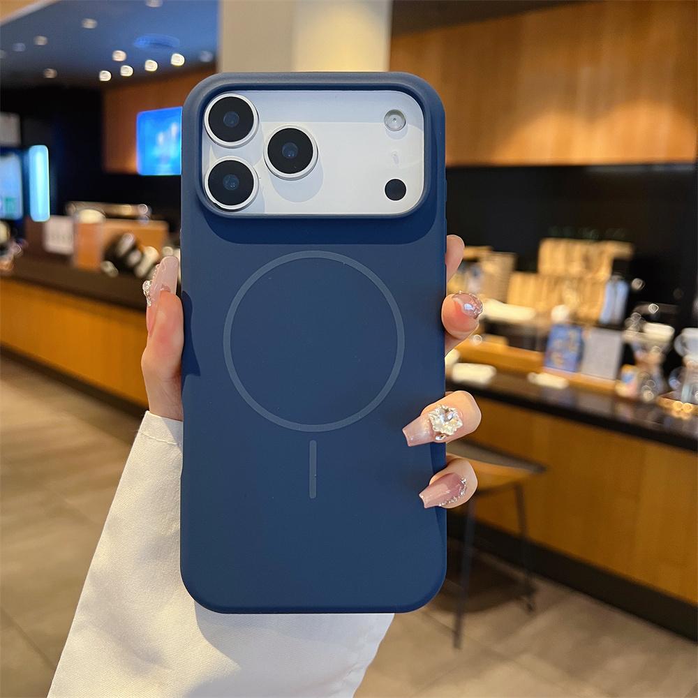 Luxury Hight Quality Liquid Silicone Phone Case for IPhone 15 16 17 Pro Max Air for Magsafe Wireless Charging Cover for Apple 14 13 12