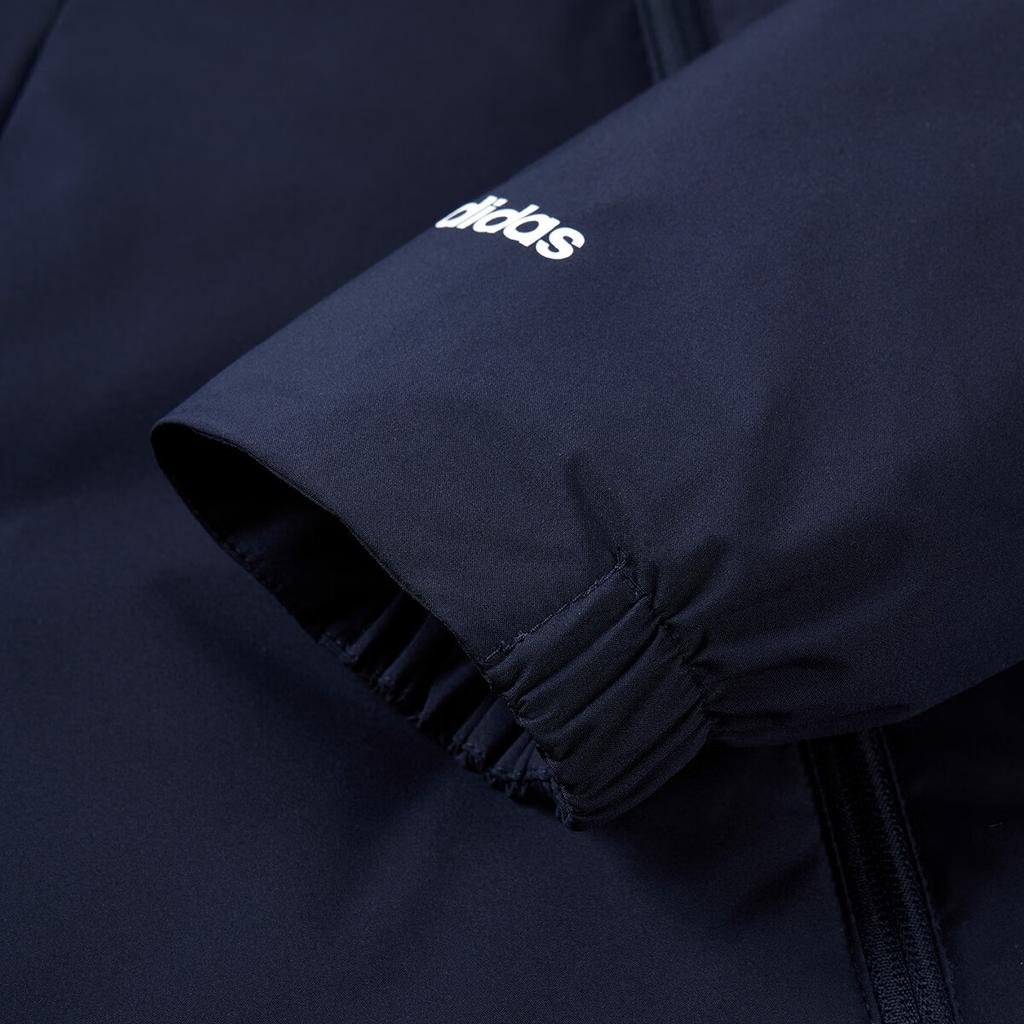 Adidas Warm Hooded Mid-Length Casual Sports Down Jacket Men Jacket Blue JL9615