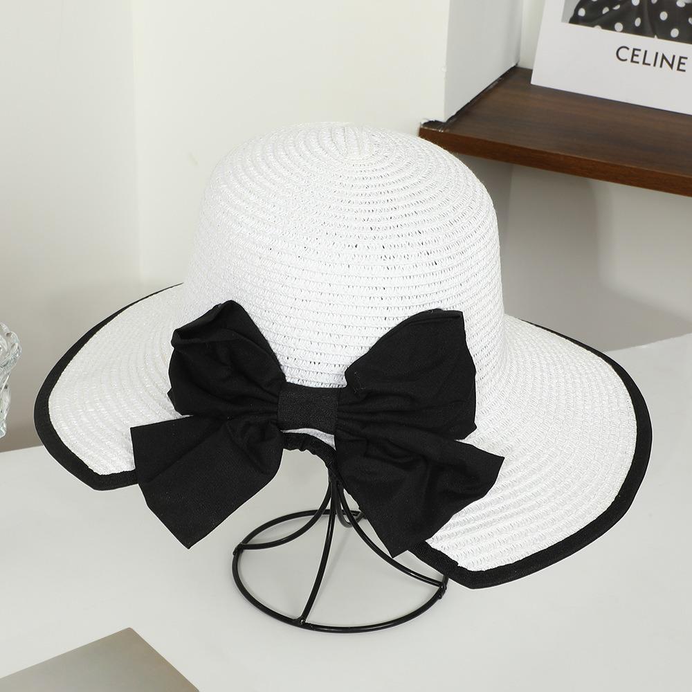 Dames Stro Zonnehoed met Brede Rand - Opvouwbare Strand- & Vakantiehoed