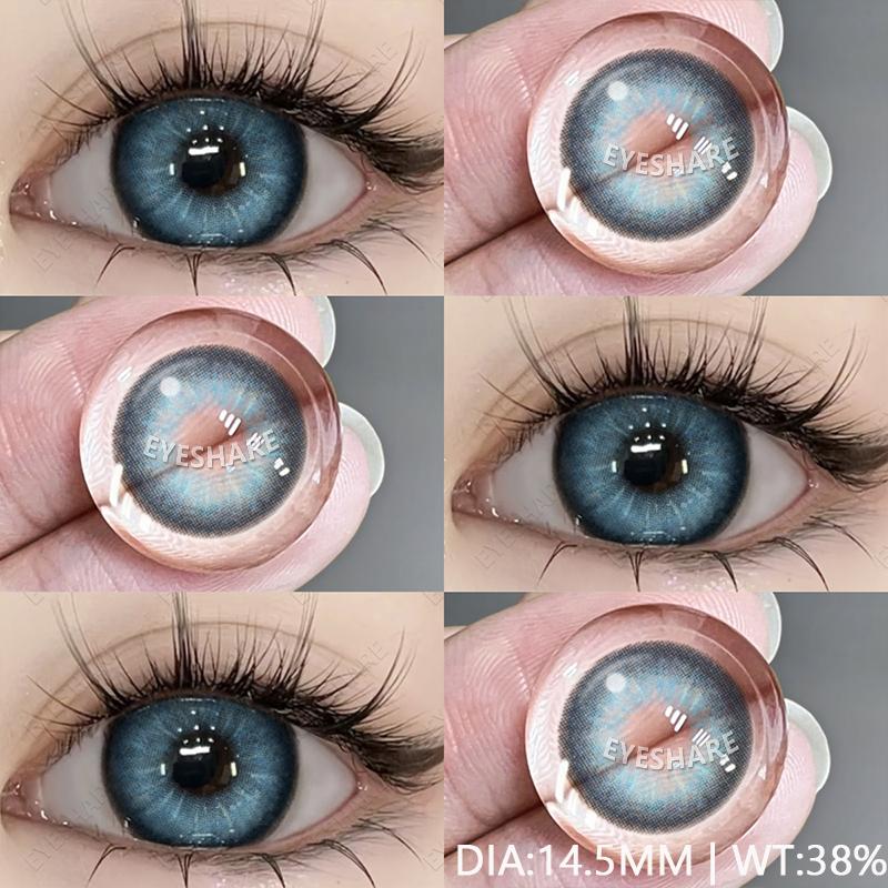 AMARA Neue farbige Kontaktlinsen für die Augen, 1 Paar, natürliche graue Linsen, braun gefärbte Pupillen, jährliche modische Beauty-Kontaktlinsen