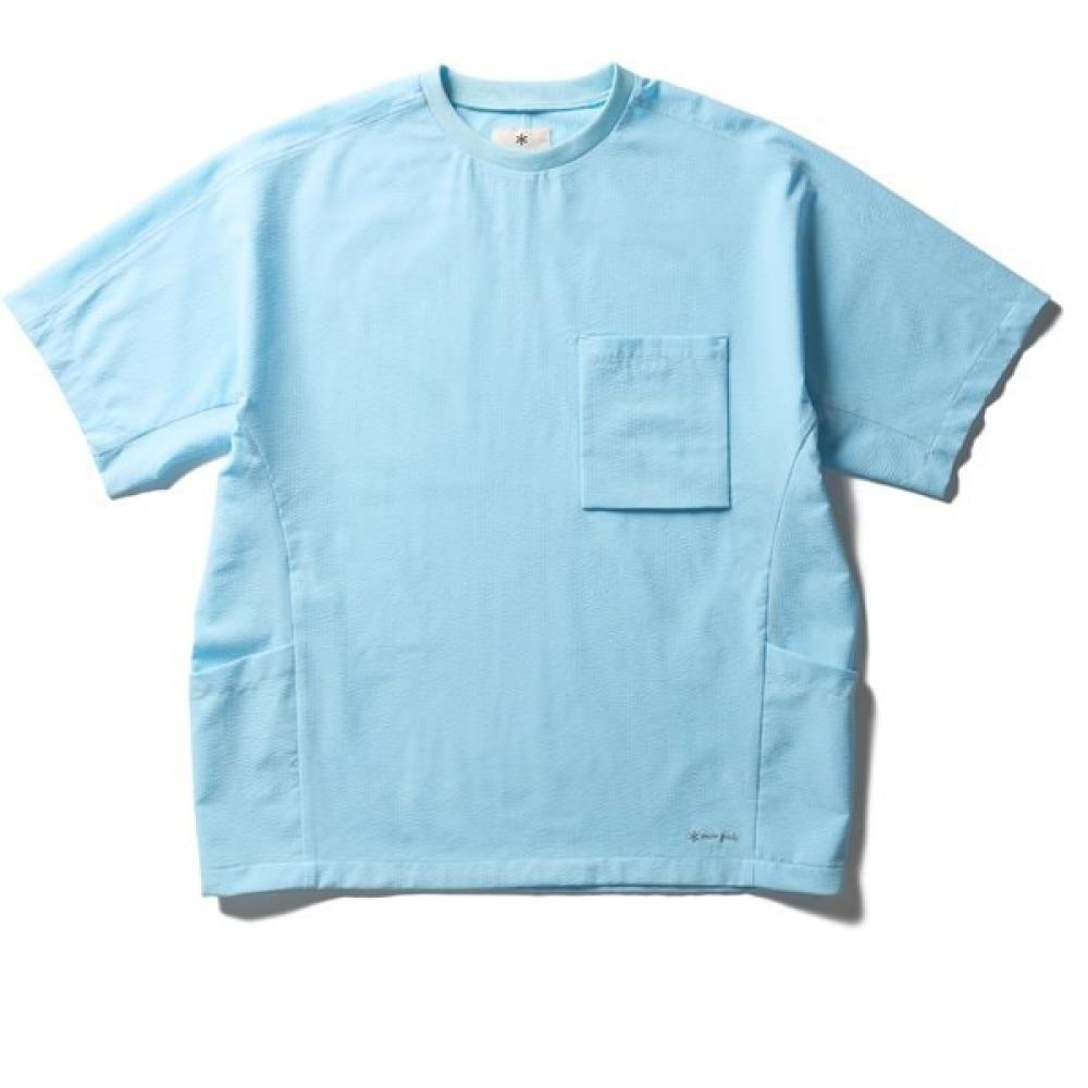 Snow Peak Airo ShorT SLeeve T shirT Mens cuT Sewn LighT BLue L Size Cs 26su016