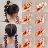 2025 Little Star Bubble Braid Hair Ties - High Ponytail Telephone Cord Headwear for Girls