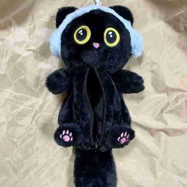 New Plush Kitty Pencil Pouch Fun Cartoon Organizer With Soft Material For Kids And Teens