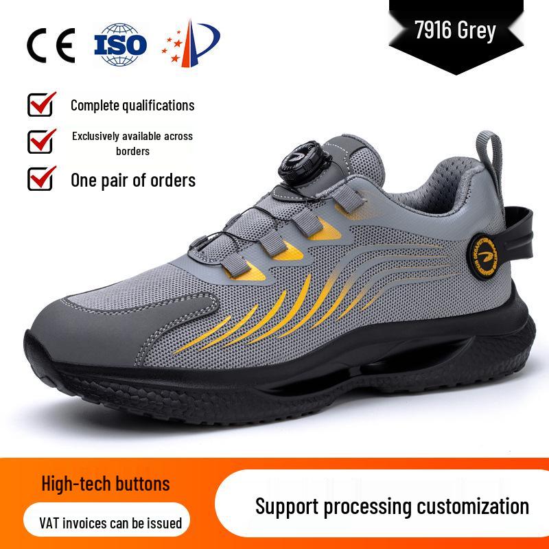 Rotating Buckle Safety Shoes: Anti-Smash, Anti-Puncture, Wear-Resistant, Anti-Slip, Fold-Resistant.