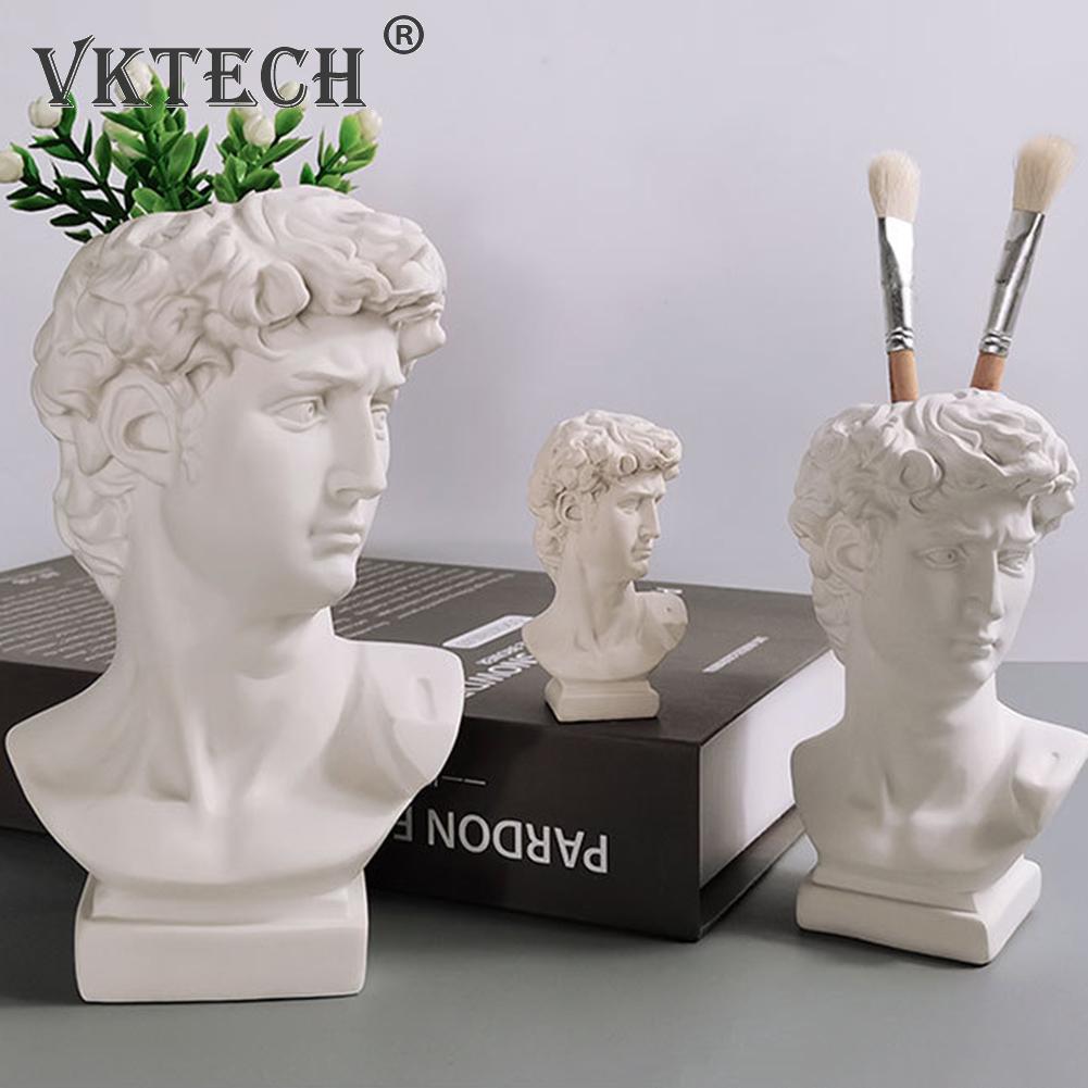 Greek Mythology Figurine David Head Portraits Bust Mini Gypsum Statue Drawing Practice Crafts Plaster Sculpture Nordic Decor