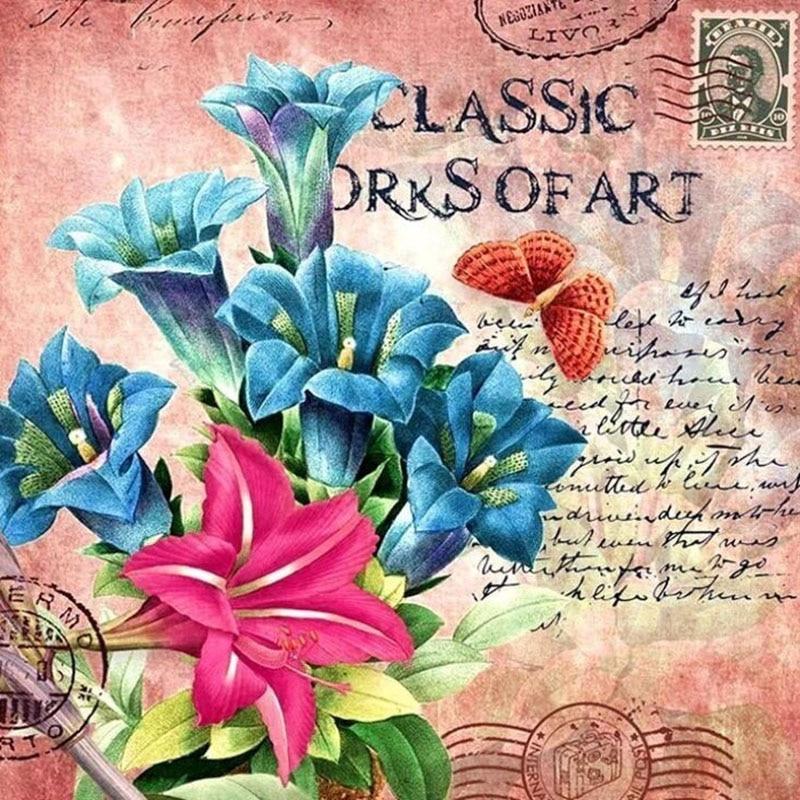 New 5D DIY Diamond Painting Flower Diamond Embroidery Scenery Cross Stitch Full Square Round Drill Crafts Manual Home Decor Gift