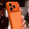 Large Window Candy Pure Color Case for For Iphone 16 17 Pro Max 1 14 13 With Lens Film Liquid Silicone Shockproof PC Cover
