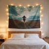 Biker Motorcycle Wall Tapestry Boho Rustic Landscape Adventure Mural Decor Bedroom Art for Man Cave Travel Photo