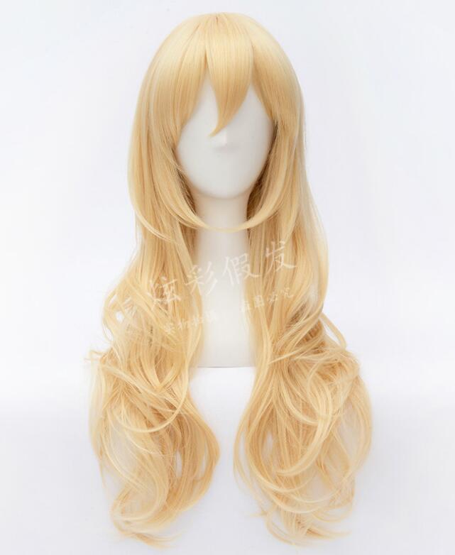 

Длинный парик аниме «Твоя ложь в апреле» Миядзоно Каори, золотой длинный вьющийся парик, костюм для косплея, термостойкие синтетические волосы, женские парики One Size хаки