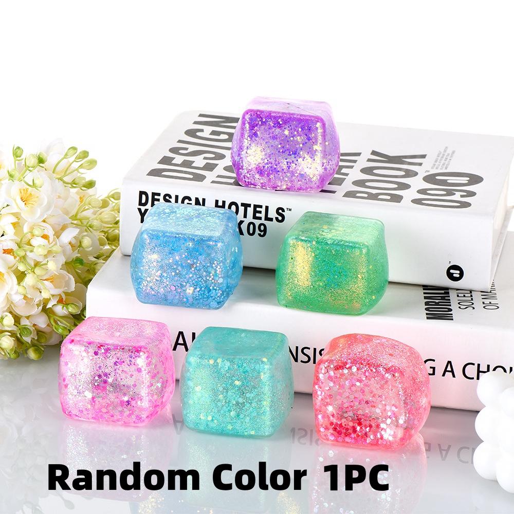 1PZ Cubo Sfera Gel Glitter Lenta Risalita Giocattolo Sensoriale da Spremere Squishy Fidget Toys per Bambini Adulti Palline Antistress Regali