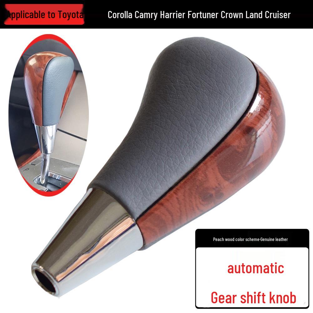 Peach Wood Shift Knob for Toyota Corolla, Camry, Harrier, Crown, and Land Cruiser