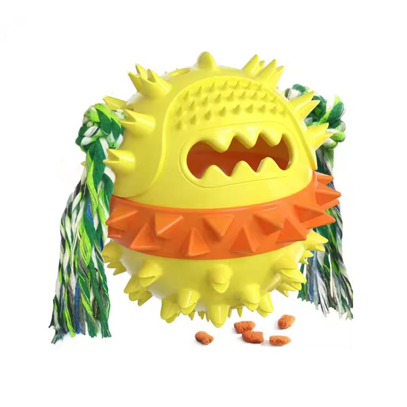 

Игрушка для собак Устройство для скрежетания зубами и кормления Мяч на присоске Интерактивные жевательные игрушки Чистка зубов Товары для животных Аксессуары для собак Мяч-пищалка жёлтый