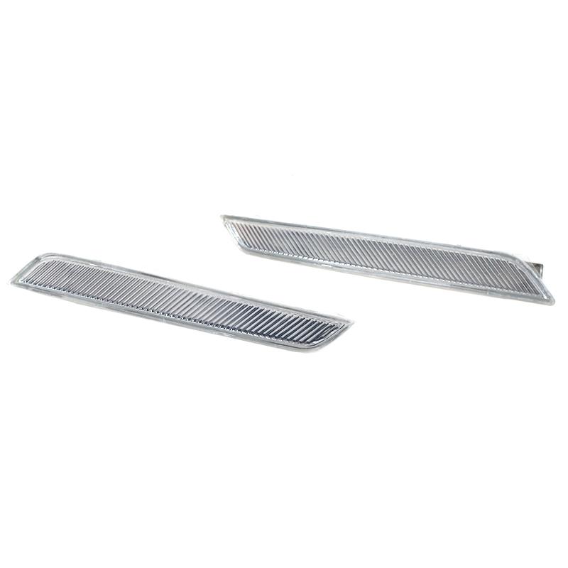 Car Front Bumper Side Marker Reflector Lights Clear White For BMW X6 E71 E72 X5M 2008-2014 63147187087 63147187088