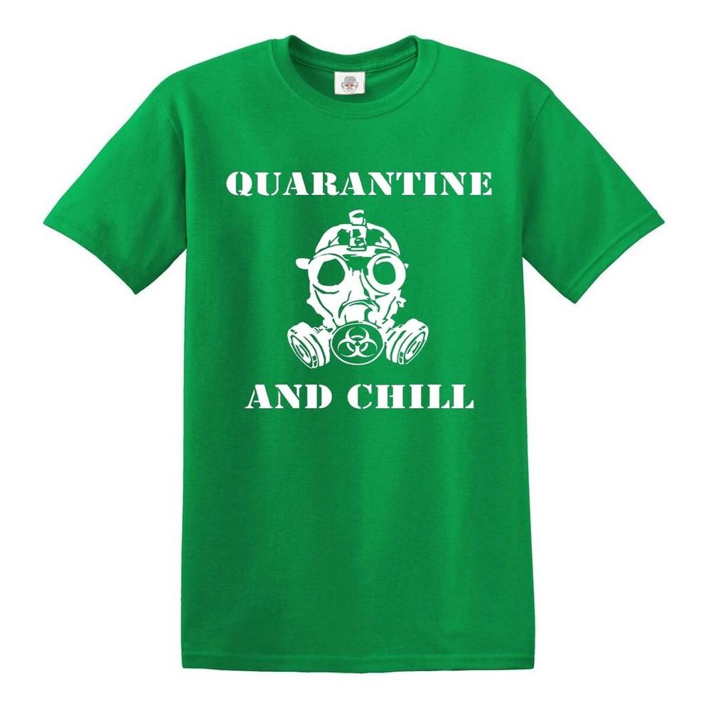 Quarantine and chill tshirt lock down 2020 tshirt novelty funny army isolation