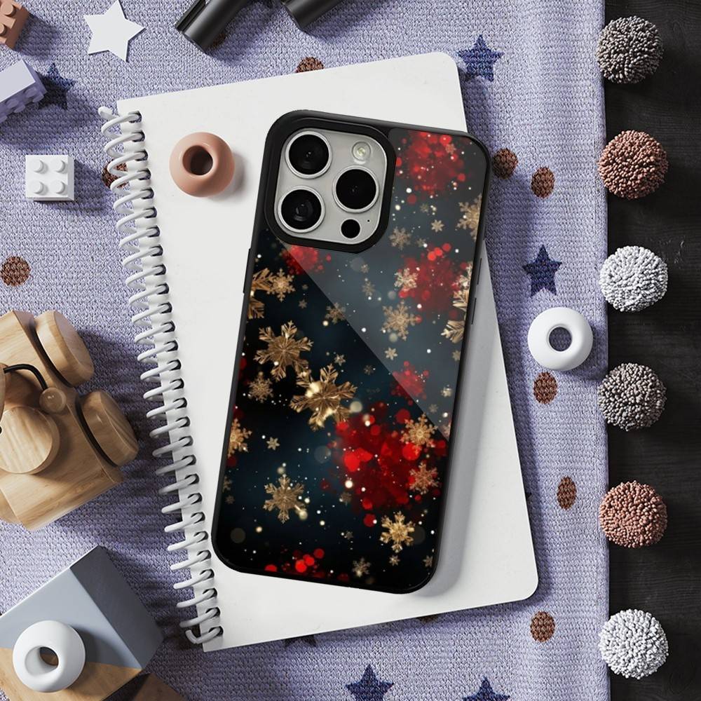 Snowflakes Art Christmas For iPhone 12,14,11,15,13,16,17,For Magsafe,Plus,Mini, Pro,Max,Magnetic Wireless Charging Case