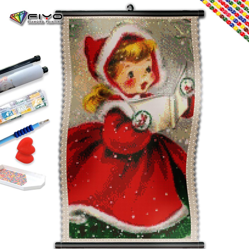 

5D DIY Рамка Алмазная вышивка Рождественская картина для девочек Милый портрет Полный квадратный круглый мозаичный декор для дома