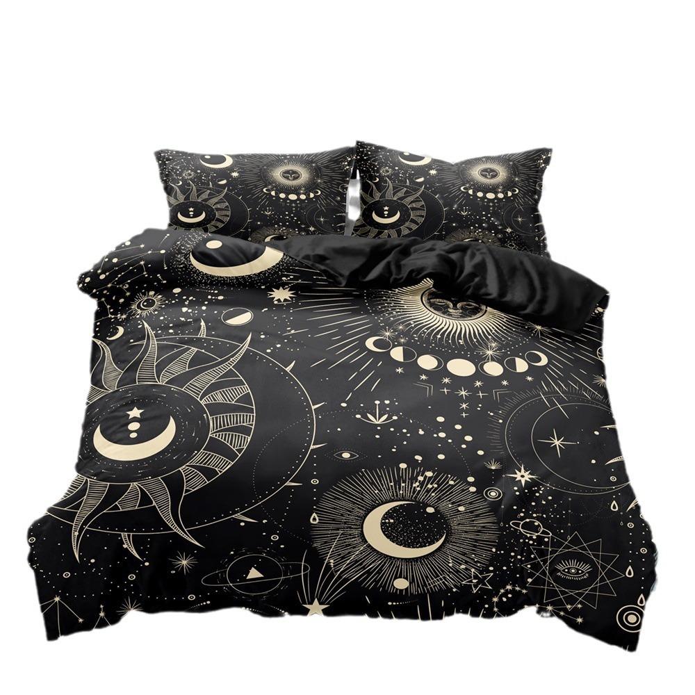 Europa, Amerika 3D Sonnensystem Galaxie Digitaldruck Abrasive Bettwäsche Zweiteiliges Set Dreiteiliges Set