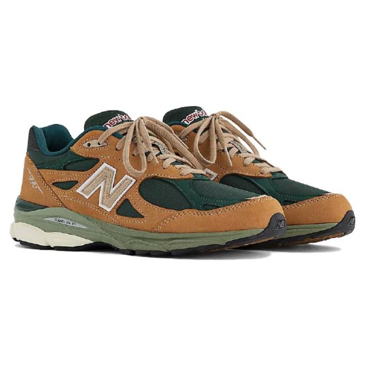 New Balance 990v3 Made in USA 'Tan Green' (Unisex) Tan / Green Running Shoes M990WG3
