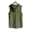 Mens Sleeveless Linen Hooded Shirt Button Down Breathable Relaxed Fit Casual Vest Top Lightweight Summer Apparel