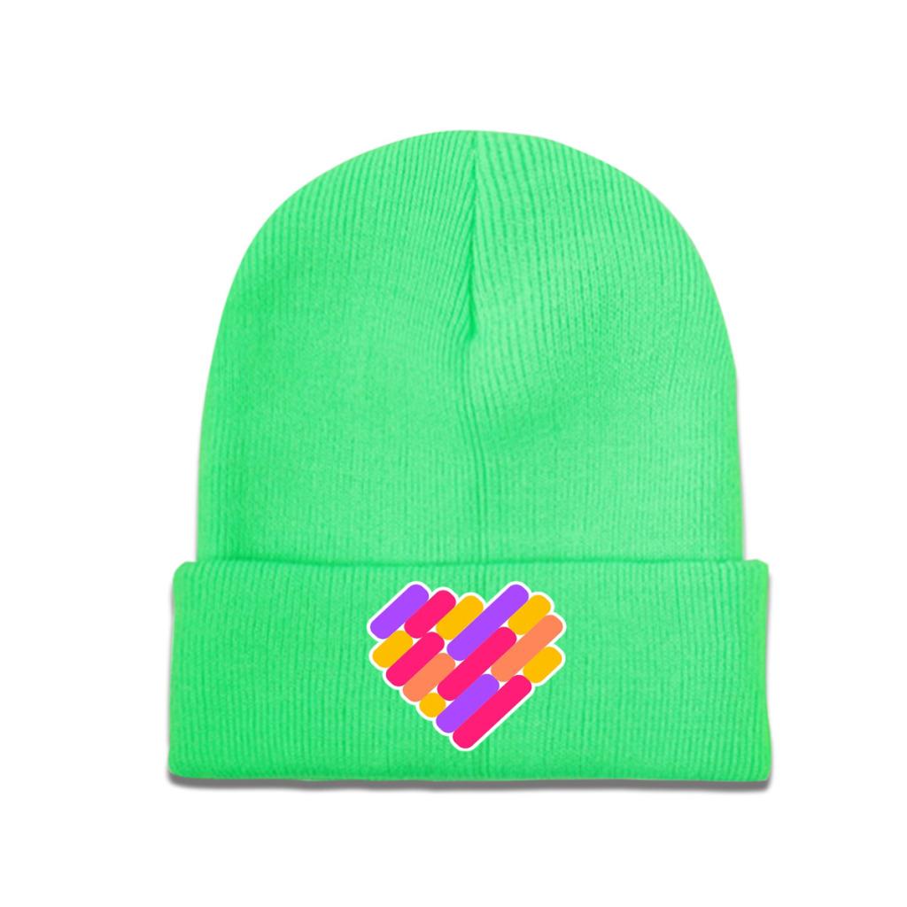 Logotipo do aplicativo Likee Likee Heart Rainbow Graffiti Chapéu de malha Gorros Outono Inverno Chapéus Quentes Moda Unissex Boné para Mulheres Unissex