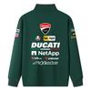 Ducati Corse MotoGP Racing Half-Zip Sweatshirt, Men Women Black Oversized Streetwear Pullover with Full Sponsor Print