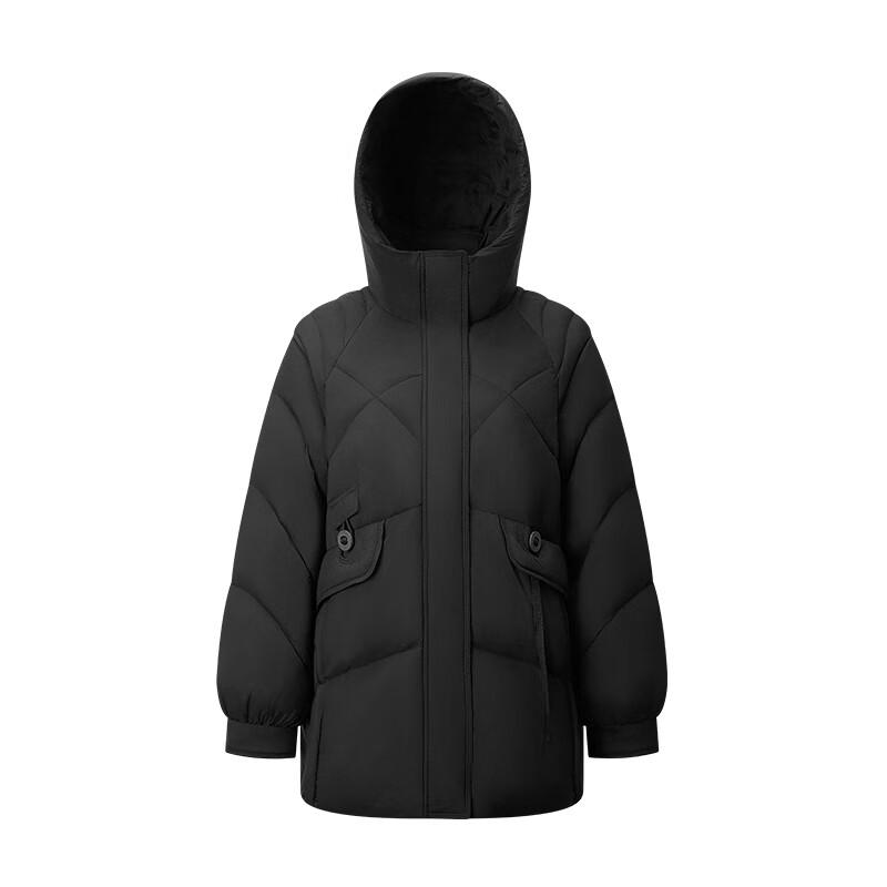 Qianrengang Y309162Y Women's Hooded Mid-Length Down Jacket