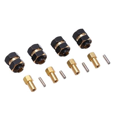 4PCS 4mm Widen Brass Wheel Hex Extended Adapter for Axial SCX24 AXI90081 1 24 RC Crawler